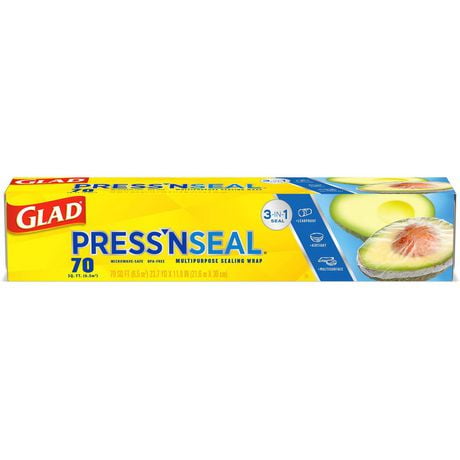 Glad Press’n Seal Wrap, 70 Square Foot Roll, 70 square feet