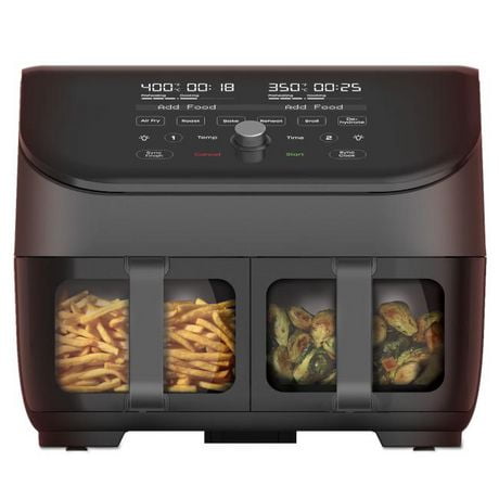 Vortex™ Plus Dual Air Fryer with ClearCook, 8QT, Black, Dual basket air fryer
