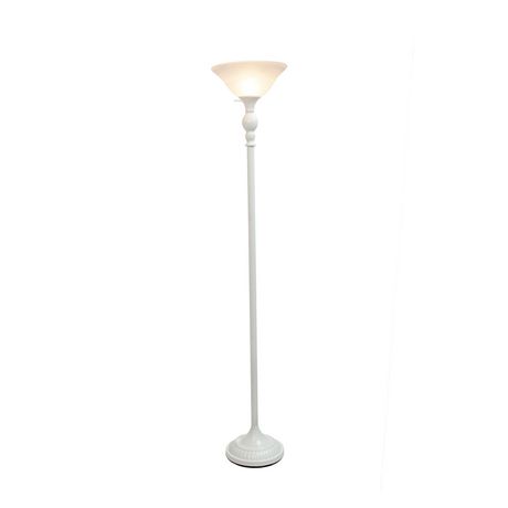 Elegant Designs 1 Light Torchiere Floor, White Torchiere Floor Lamp