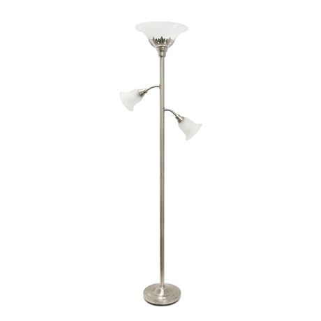 Elegant Designs 3 Light Floor Lamp with Scalloped Glass Shades