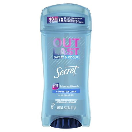 Antisudorifique et désodorisant gel clarté Secret Outlast Transpiration et odeurs pour femmes, parfum Ultra propre 73&nbsp;g
