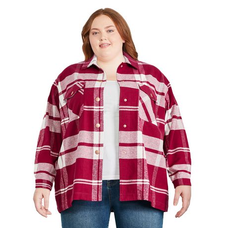 George Plus Women's Plaid Shacket - Walmart.ca