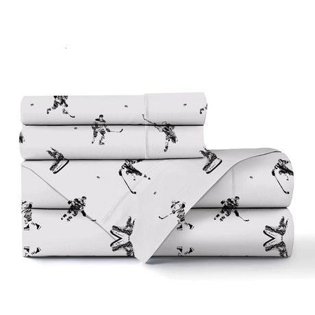 JOhnson Kids Flannel Twin Sheet Set Hockey | Walmart Canada