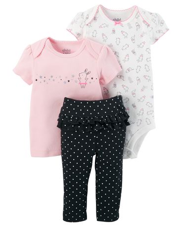 Child of Mine made by Carter's Newborn Girls' 3-piece Pant Set -Bunny ...