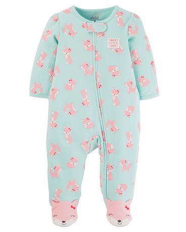 Tenue Avec Pyjama Grenouillere Pour Nouveau Nee Fille Child Of Mine Made By Carter S Renard Walmart Canada