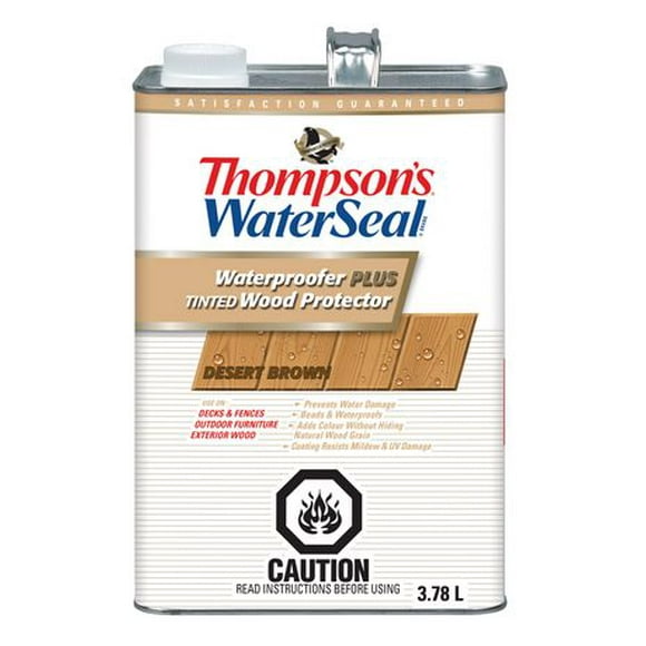 Thompson's WaterSeal Waterproofer Plus Tinted Wood Protector, Desert Brown, 3.78 L