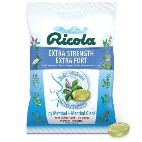 Ricola Extra Strength Icy Menthol Cough Drops,, 19 Count