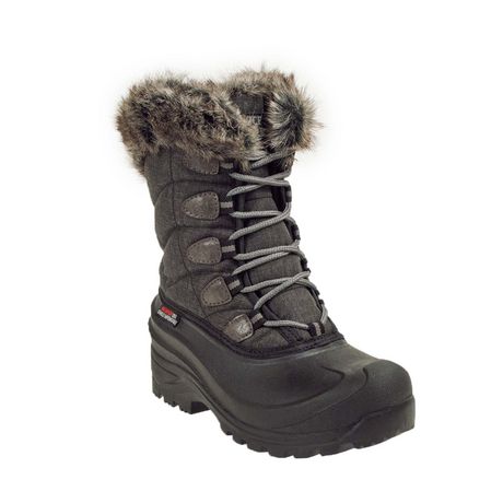 Ice Fields Women’s 20PUFFBW17 Puff Black Lace Up Winter Boots - Walmart.ca