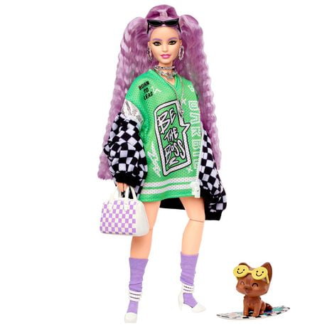 ​Barbie Extra Doll #18 - Jersey Dress & Oversized Checkered Jacket