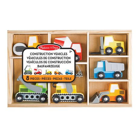 Melissa Doug Wooden Construction Site Vehicles Walmart