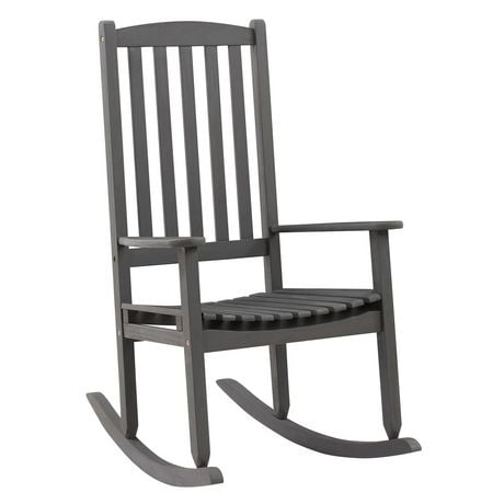 Patioflare Acacia Wood Patio Rocking Chair, Grey
