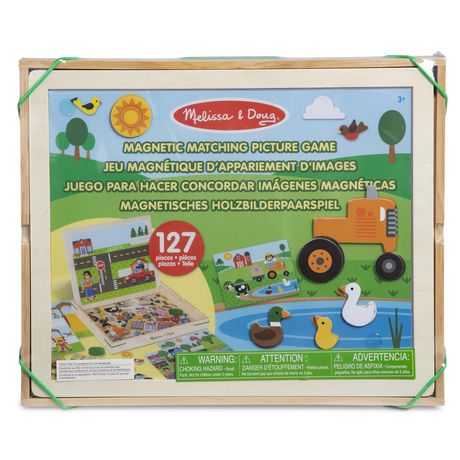 Melissa & Doug Wooden Magnetic Matching Picture Game Multi