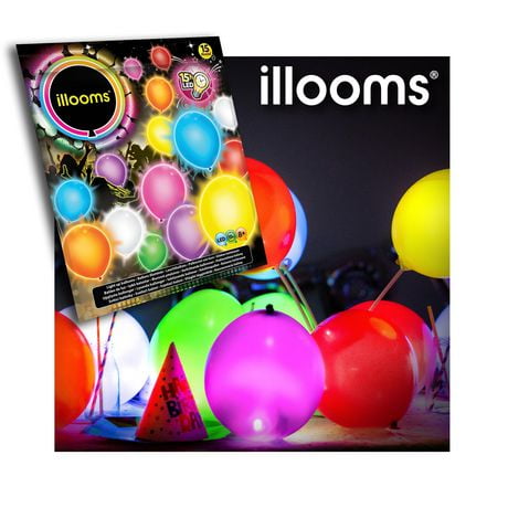 Illooms Mixed Color LED Light Up Balloons, Pack of 15