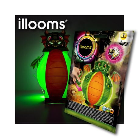 illooms Make Your Own Dragon LED Light up Balloon Lantern, Pack of 1