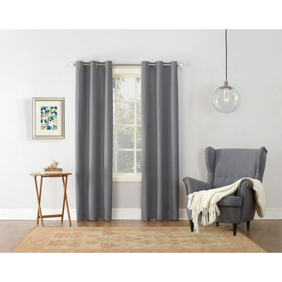 MAINSTAYS Textured Thermal-Lined Grommet Curtain Panel, 1 Total Blackout Curtain Panel