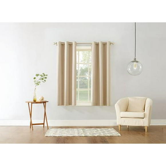 MAINSTAYS Textured Thermal-Lined Grommet Curtain Panel, 1 Total Blackout Curtain Panel