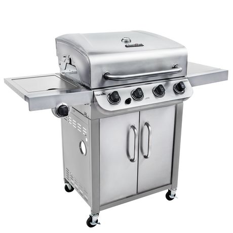 charbroil char-broil stainless steel 4-burner barbecue with cabinet