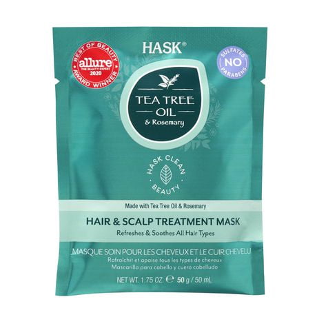 Tea Tree Oil & Rosemary Hair & Scalp Treatment Mask, Refreshes & Soothes All Hair Types 50ml