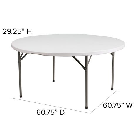 60 Round Granite White Plastic, 60 Round Plastic Table