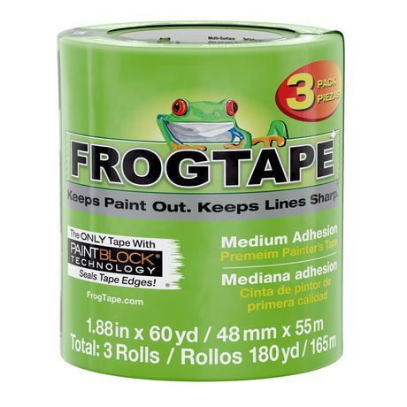 FrogTape Multi-Surface Painter's Tape, 1.88 in. x 60 yd., 3 Pack