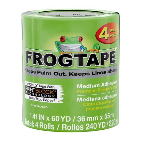FrogTape Multi-Surface Painter's Tape, 1.41 in. x 60 yd., 4 Pack