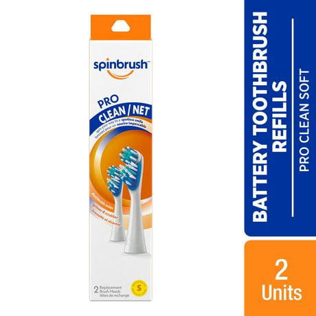 Spinbrush PRO CLEAN Replacement Brush Heads Soft, 2 Replacement Heads
