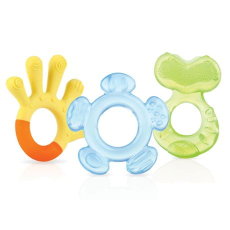 Nuby Lightweight & Easy To Hold 3-Step Baby Teether Set, 3-piece set