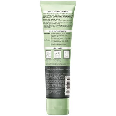 L'Oreal Paris Pure-Clay Daily Cleanser with 3 Mineral Clays + Charcoal ...