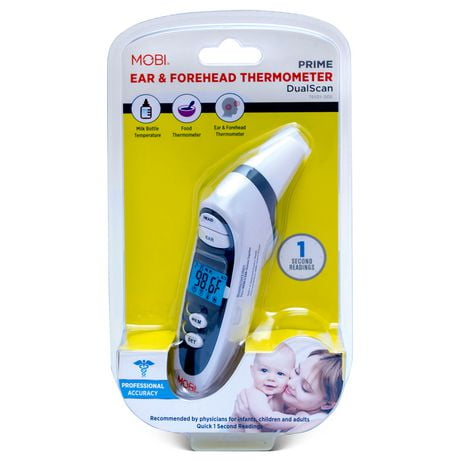 MOBI DualScan Prime Ear & Forehead Thermometer, Dual temperature reading!