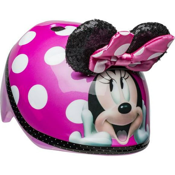Casque pour tout-petit avec oreilles à paillettes 3D Minnie Mouse de Bell Sports Tailles 48-52 cm