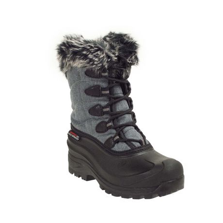Ice Fields Women’s 20PUFFGW17 Puff Grey Lace up Winter Boots | Walmart ...