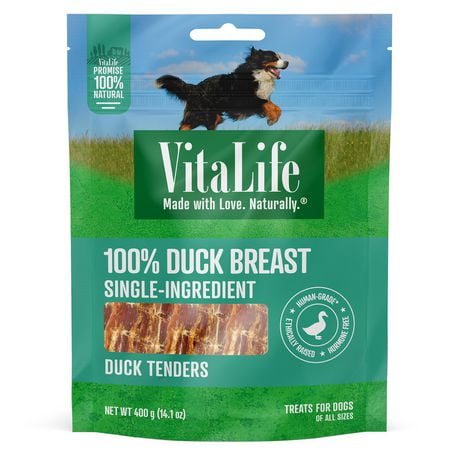 gateries de canard VitaLife, toutes les friandises naturelles pour chiens 400 g de friandises séchées