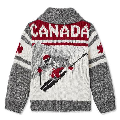 Canadiana Toddler Boys' Jacquard Knit Ski Cardigan | Walmart Canada