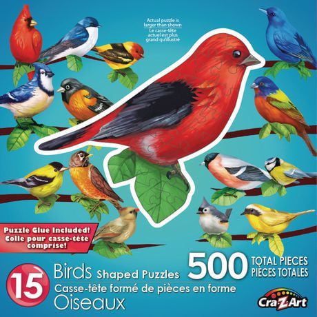 Cra-Z-Art 15 Casse-têtes en forme d'Oiseaux, 500 pcs totales