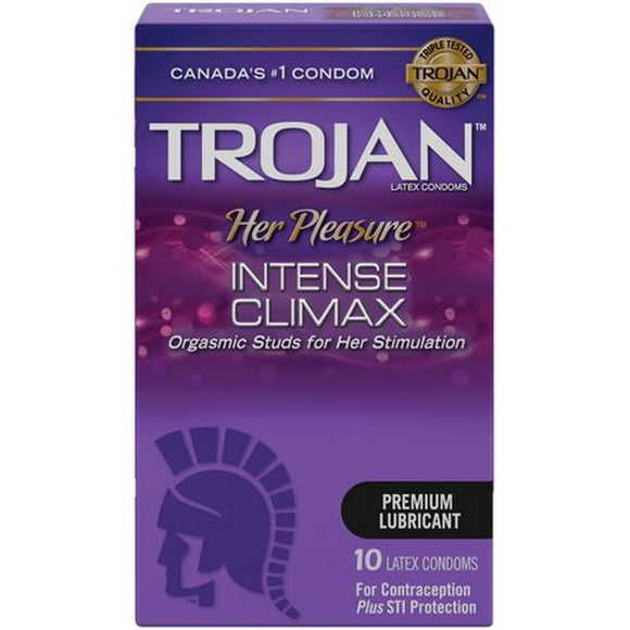 Trojan Her Pleasure Intense Climax Lubricated Condoms, Stimulated Studs