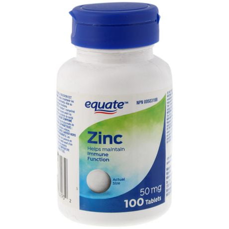 Equate Zinc, 50 mg 100 Comprimés