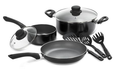 Starbasix 8 Piece Cookware Set - Black - Walmart.ca