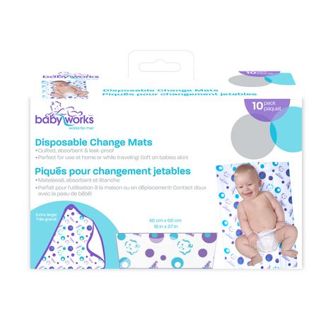 Baby Works Disposable Change Mats 10pk Walmart Canada