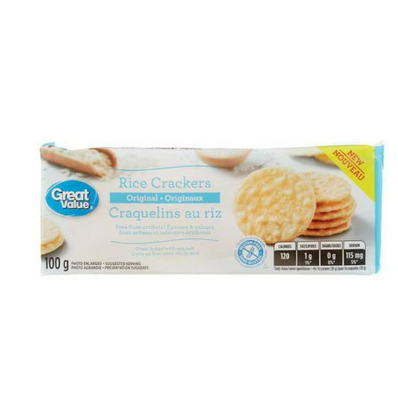 Great Value Original Rice Crackers, 100 g