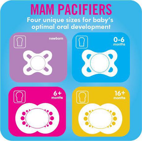 MAM Night Soothers 0-6 Months Pack of 2 Glow in the Dark Baby Soothers with