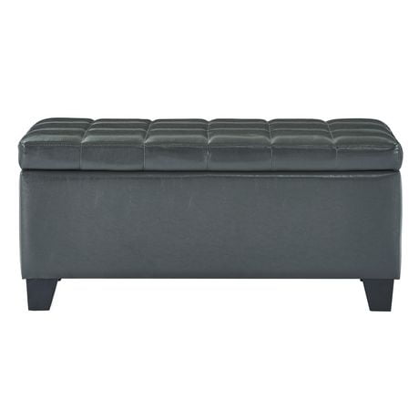 Faux Leather Storage Ottoman Grey Canada Faux Leather Storage Ottoman Grey, Leather Storage Bench Canada