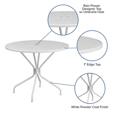 35 25 Round White Indoor Outdoor Steel Patio Table Canada - Round Resin Patio Table Top