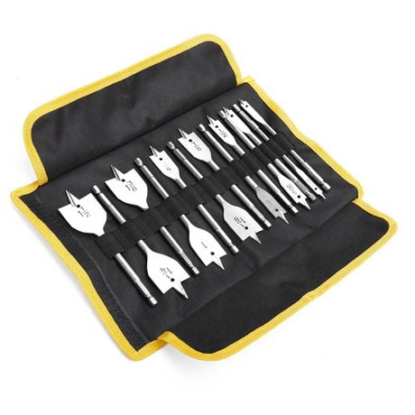 WorkPro Spade Drill Bit Set With Hex Shank - 13 Piece, Forged and heat treated