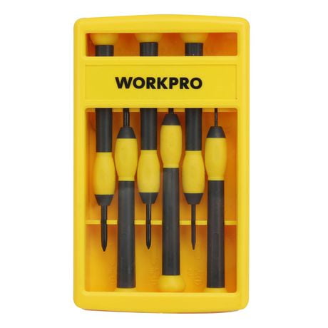 WorkPro Precision Tool Set - 6 Piece, Non-slip TPR handle