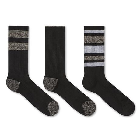 Ozark Trail Men's Premium Wool Blend Crew Sock 3-Pack, Sizes 7-12