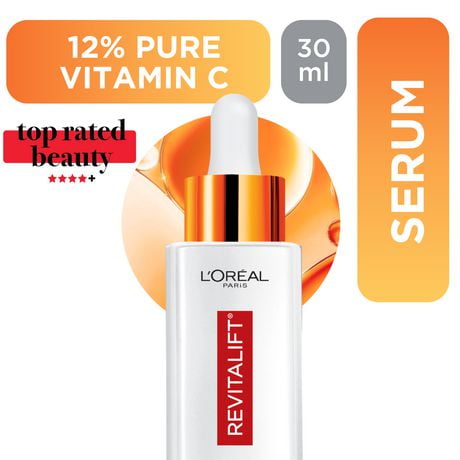 L'Oréal Paris Brightenight Serum, 12% Pure Vitamin C, Brightening Serum, 30 mL