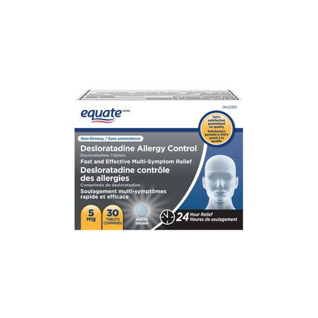 Equate Desloratadine Allergy Control Tablets, 30 Tablets, Non Drowsy, 24 hour Relief
