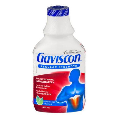 Gaviscon Regular Strength Liquid Soothing Icy Mint, 600 ML