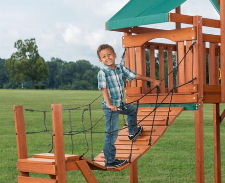 jungle fun complete wooden swing set