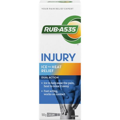 RUB A535 Injury Ice to Heat Pain Relief Cream, 100g Cream